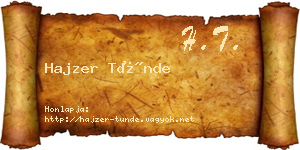 Hajzer Tünde névjegykártya